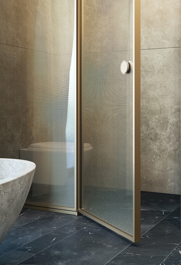 La partie du système Suite dédiée à l’espace WC ne requiert pas de profilé d’étanchéité. Le profilé inférieur se trouve quant à lui dans la zone dédiée à la cabine de douche.